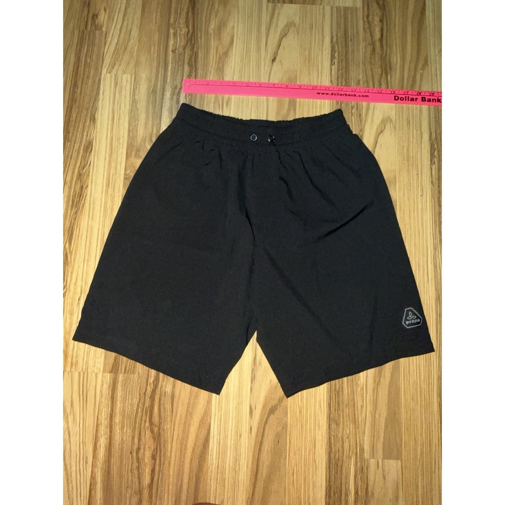PrAna Swim Shorts‎ Men's Black Solid Trunks Lining Cut Size Tag Cut